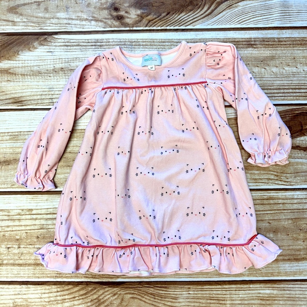 Pima Cotton Kitty Nightgown - James and Lottie - Size 3T VGUC